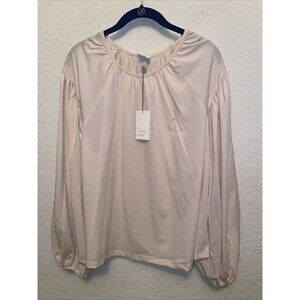 a New day women wide Balloon Sleeve Blouse hippie boho Prairie Peasant City L